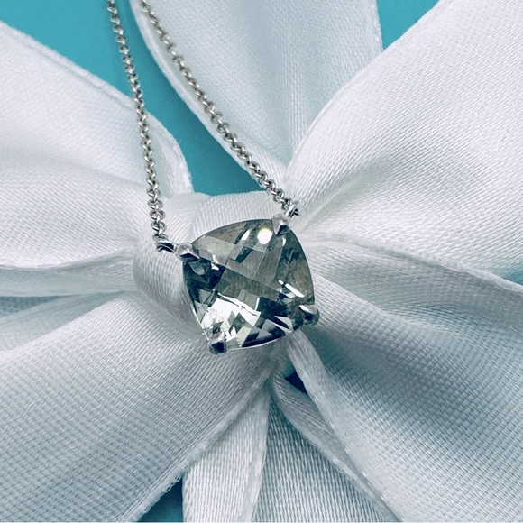 Tiffany & Co. Jewelry - Tiffany & Co. Prasiolite Sparkler Necklace 16” in Sterling Silver w Box & Pouch